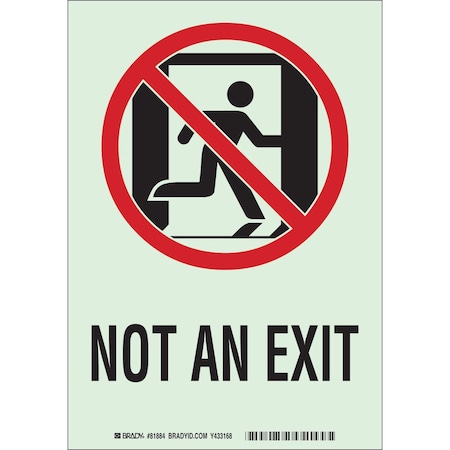 Brady Exit Sign, Polyester, 7" W, 10" H, Not An Exit, White 81882